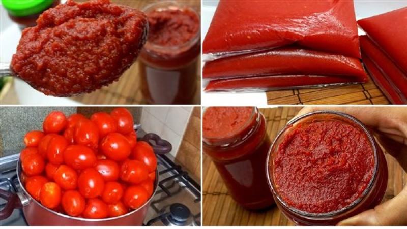 طريقة عمل صلصة او معجون الطماطم وتخزينها