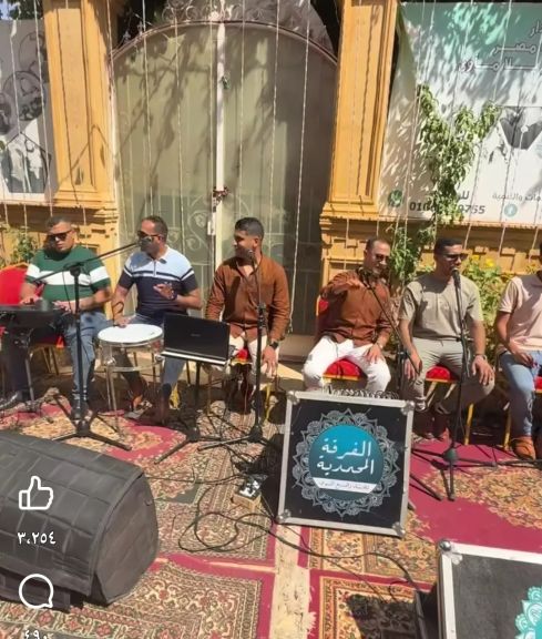 فرقة الحمدية للإنشاد الديني تُحيي المولد النبوي بدار زهرة مصر